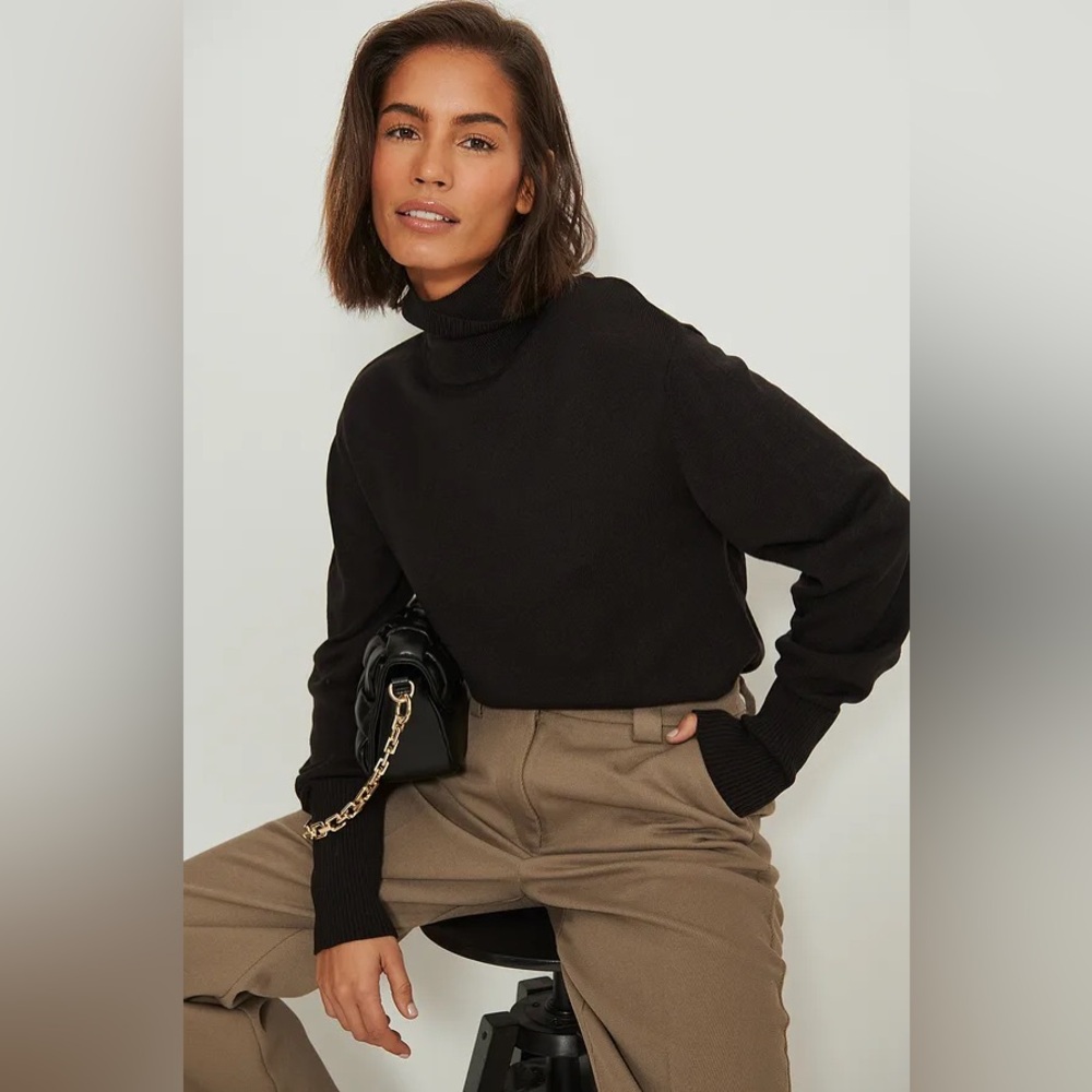 NA-KD High Neck Fine Knitted Sweater